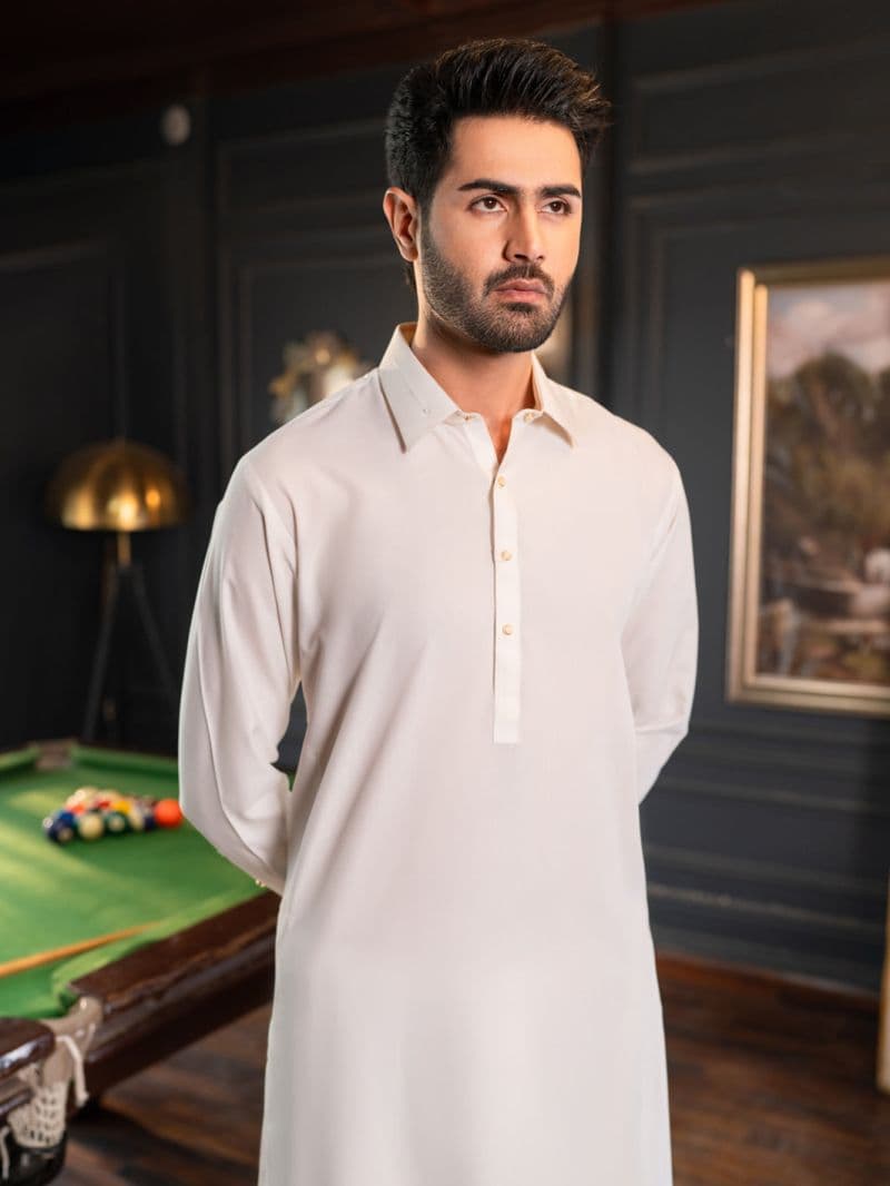 White Cut & Sew Kameez Shalwar thumbnail