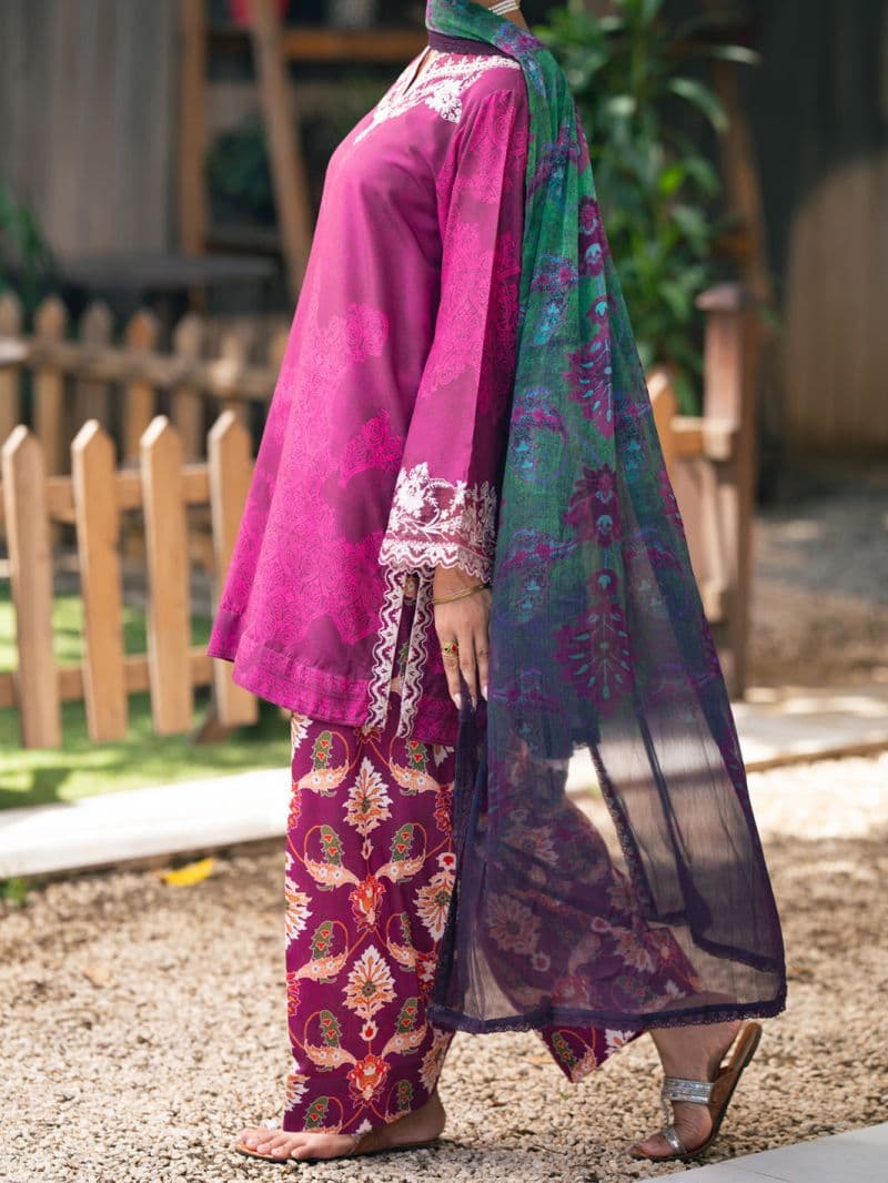 Plum Silk Lawn 3Pc Stitched thumbnail