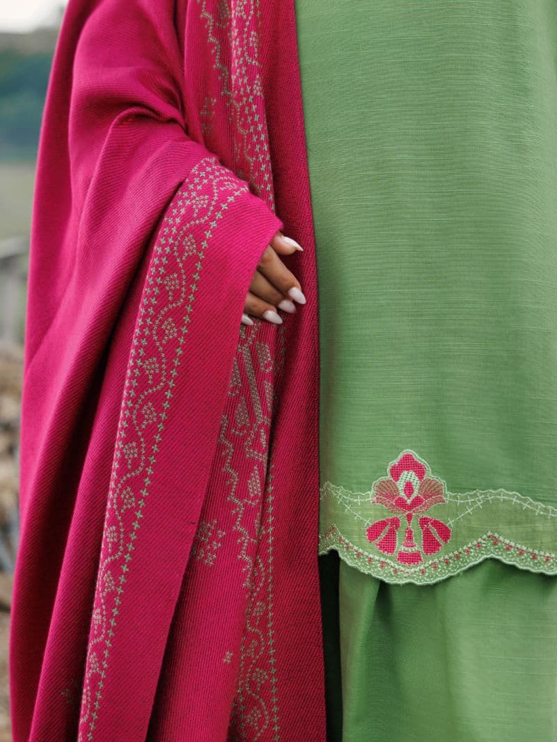 Parrot Green Light Khaddar Stitched 3Pc thumbnail