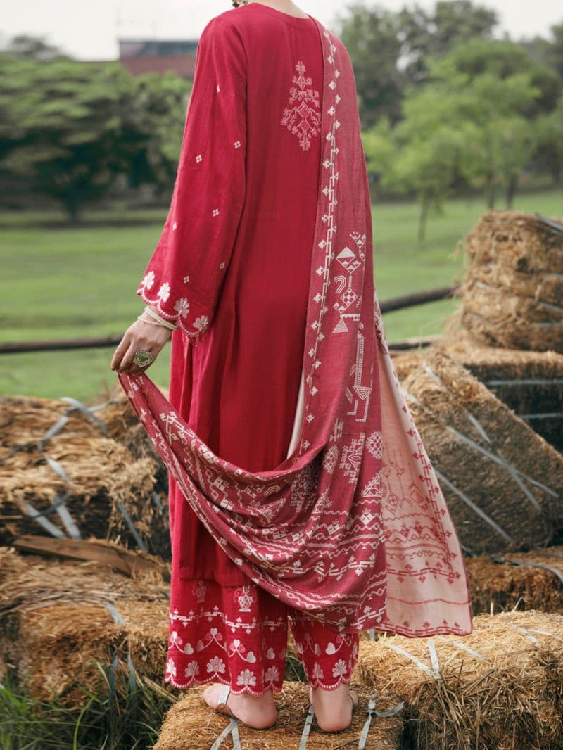 Pink Light Khaddar Stitched 3Pc thumbnail