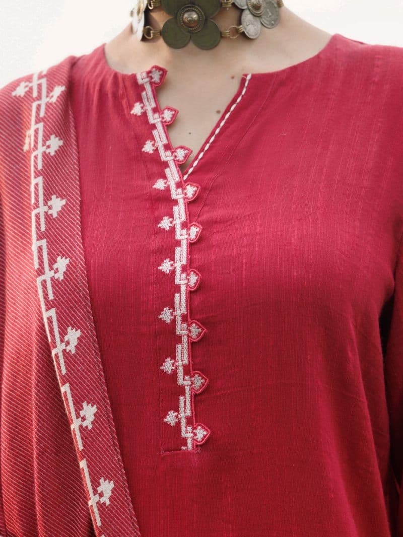 Pink Light Khaddar Stitched 3Pc thumbnail