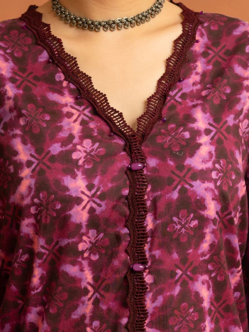 Plum Cambric 3Pc Stitched thumbnail
