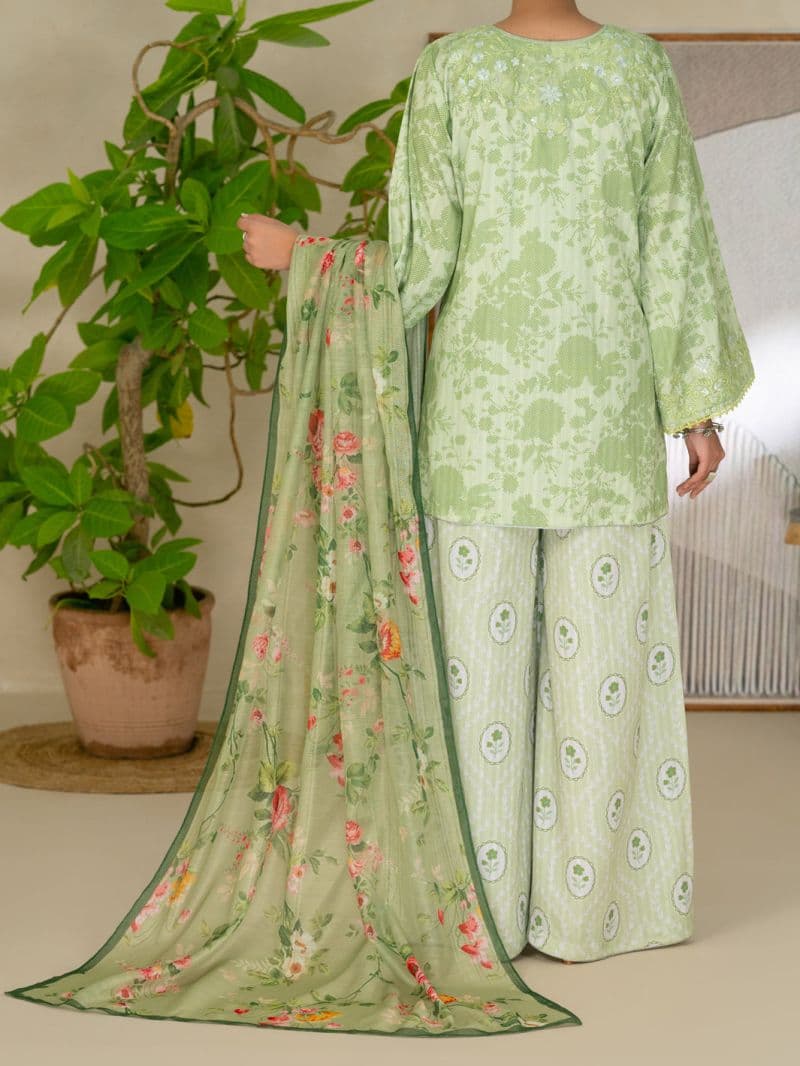 Green Swiss Jacquard 3Pc Stitched thumbnail