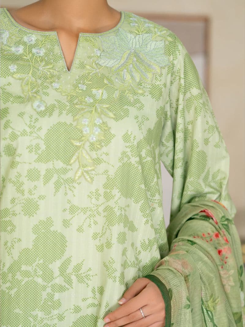 Green Swiss Jacquard 3Pc Stitched thumbnail