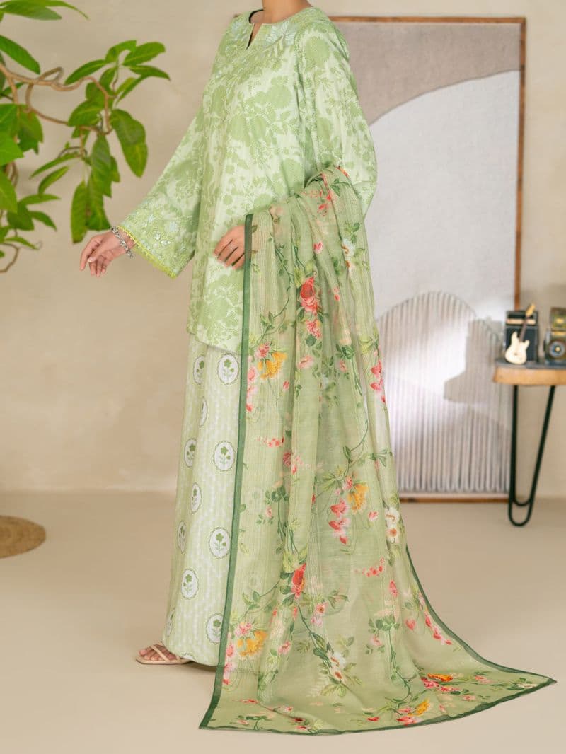 Green Swiss Jacquard 3Pc Stitched thumbnail