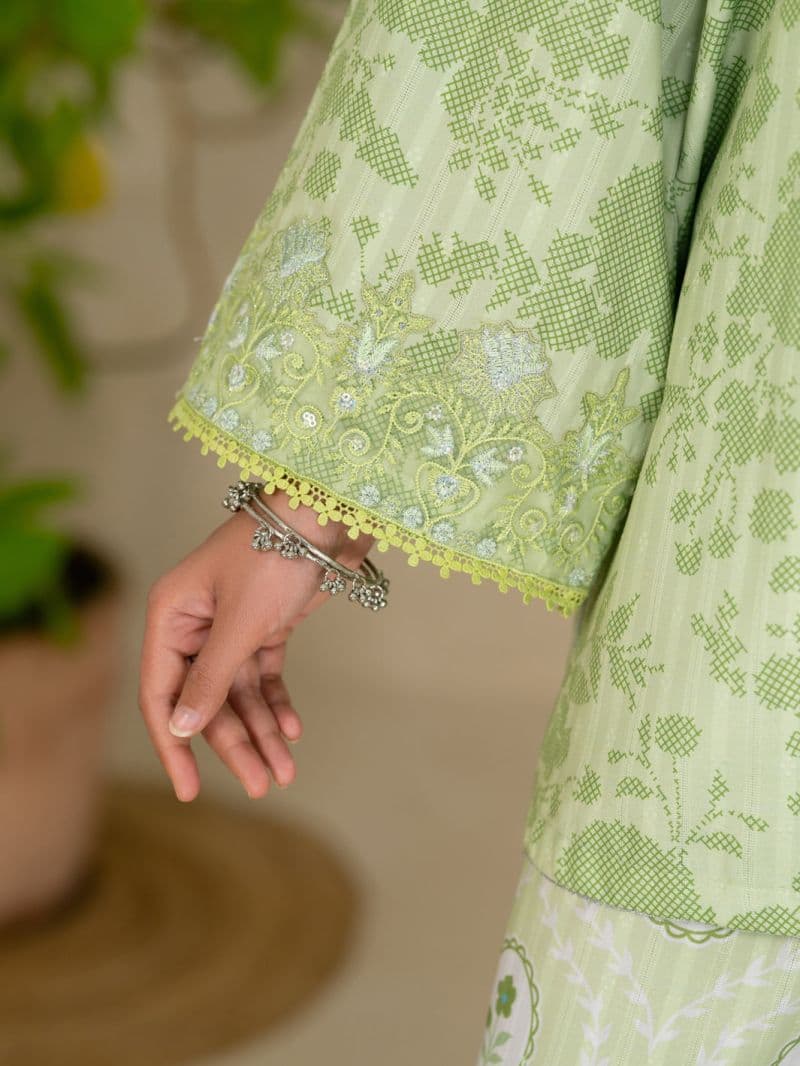 Green Swiss Jacquard 3Pc Stitched thumbnail