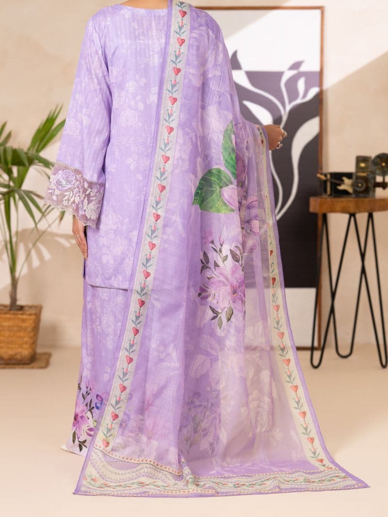 Lilac Swiss Jacquard 3Pc Stitched thumbnail
