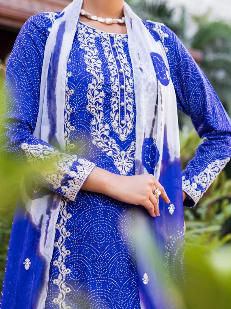 Blue Lawn Stitched 3PC thumbnail
