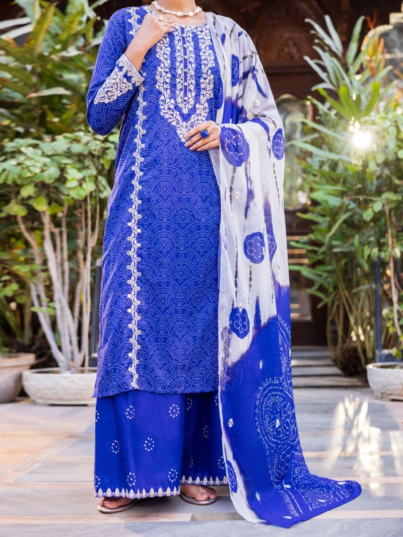 Blue Lawn Stitched 3PC thumbnail