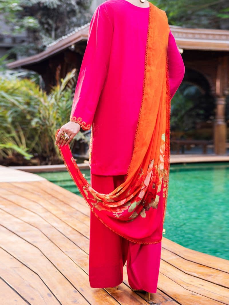 Pink Cambric Stitched 3Pc thumbnail