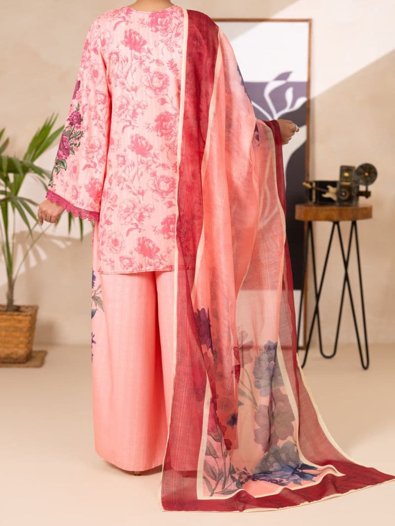Pink Swiss Jacquard 3Pc Stitched thumbnail