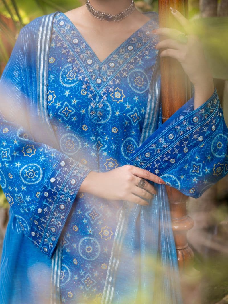 Blue Lawn Stitched 3PC thumbnail