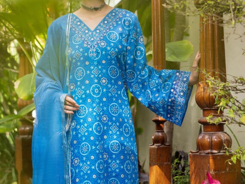 Blue Lawn Stitched 3PC thumbnail