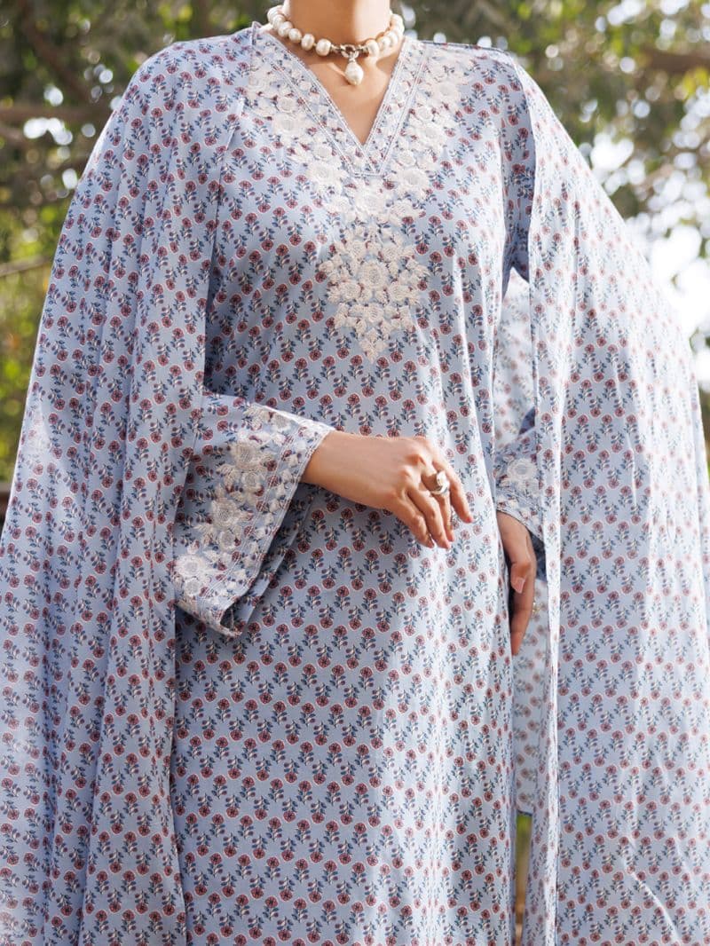 Sky Blue Cotton Stitched 3PC thumbnail
