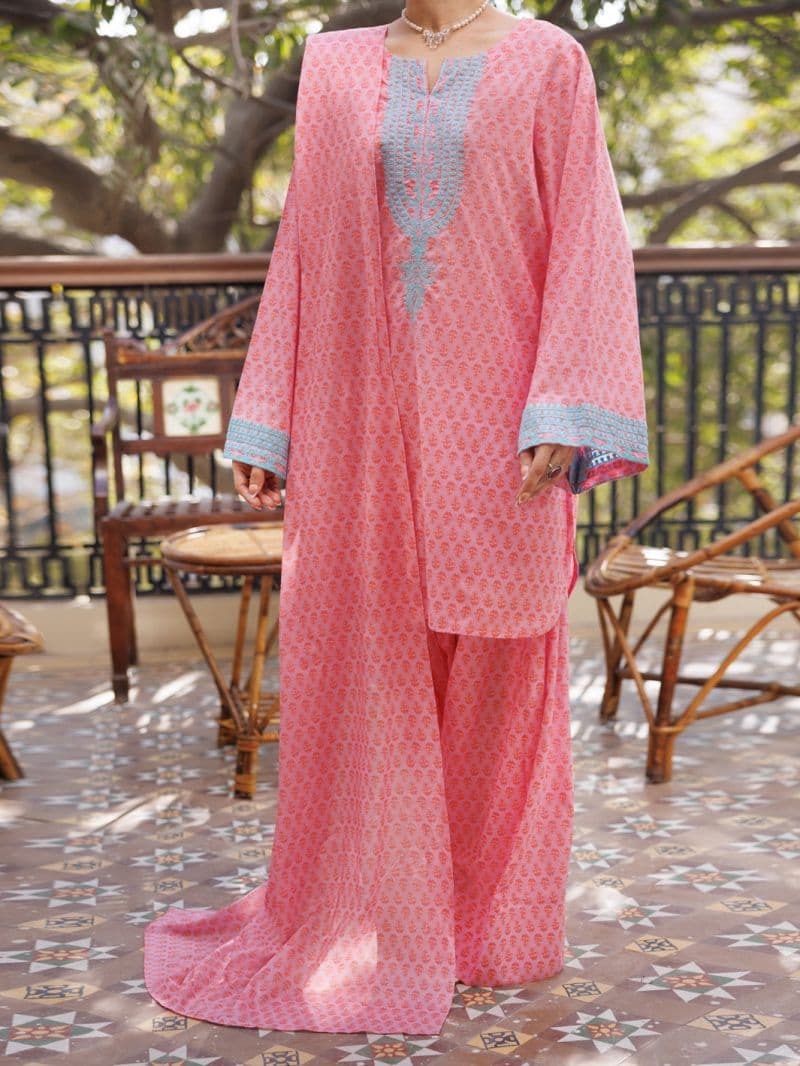 Pink Lawn Stitched 3Pc thumbnail