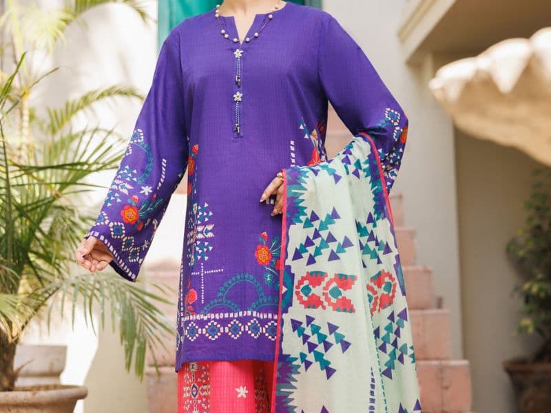 Purple Lawn Stitched 3Pc thumbnail