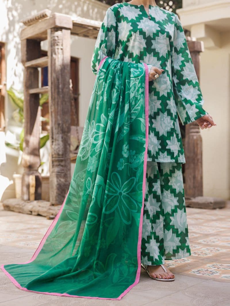 Green Lawn Stitched 3Pc thumbnail