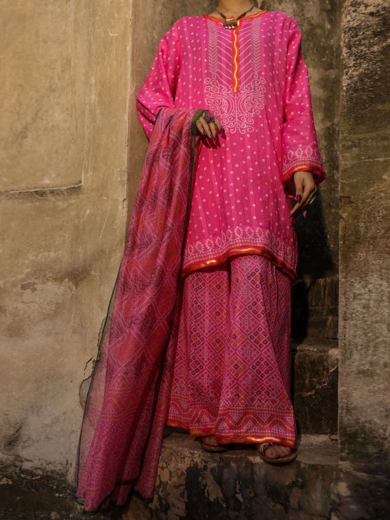 Pink Dobby Stitched 3Pc thumbnail