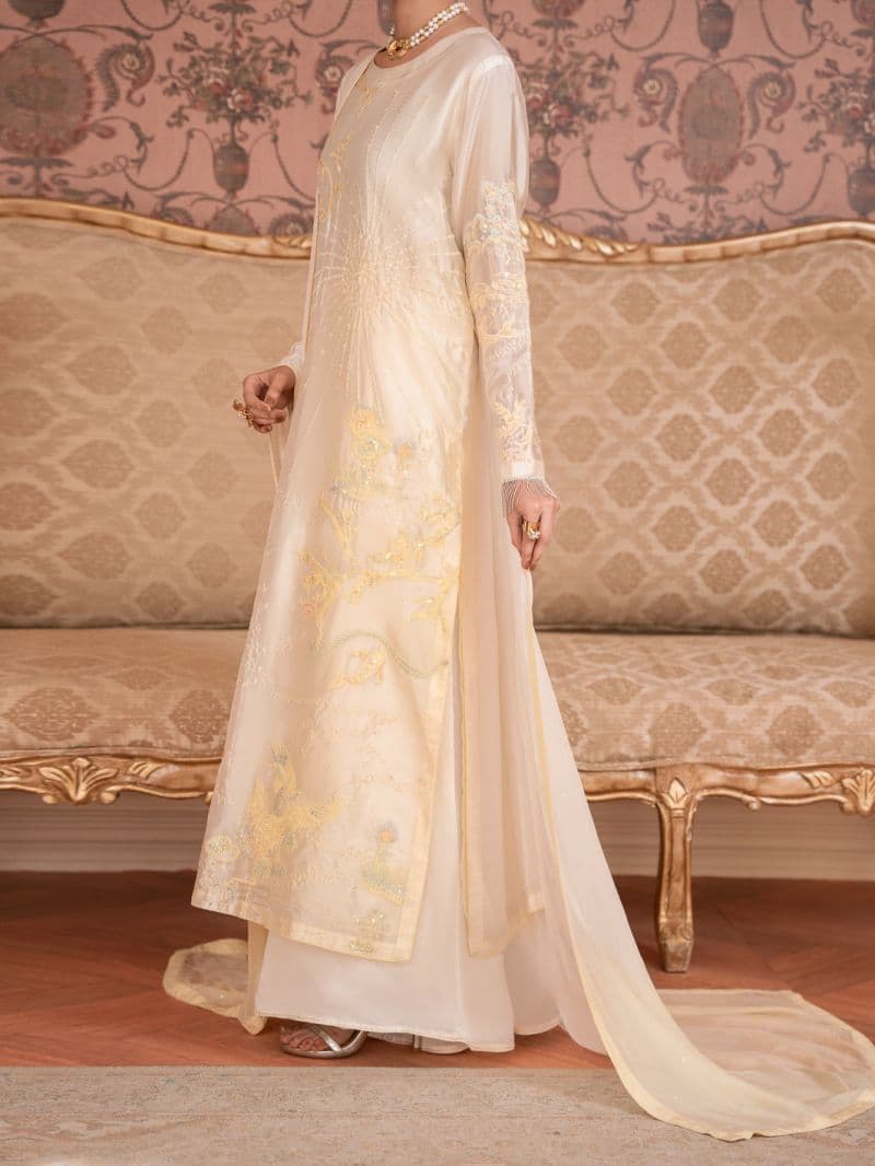 White Sheesha Silk Formal Stitched 3Pc thumbnail