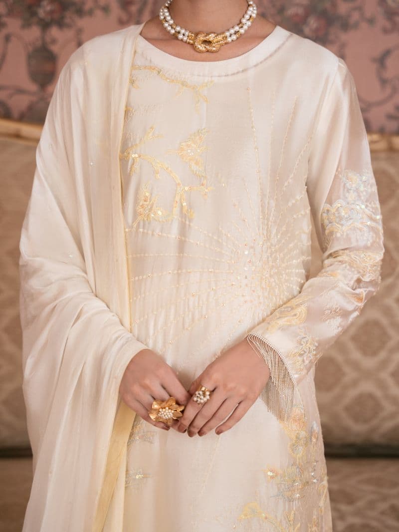 White Sheesha Silk Formal Stitched 3Pc thumbnail