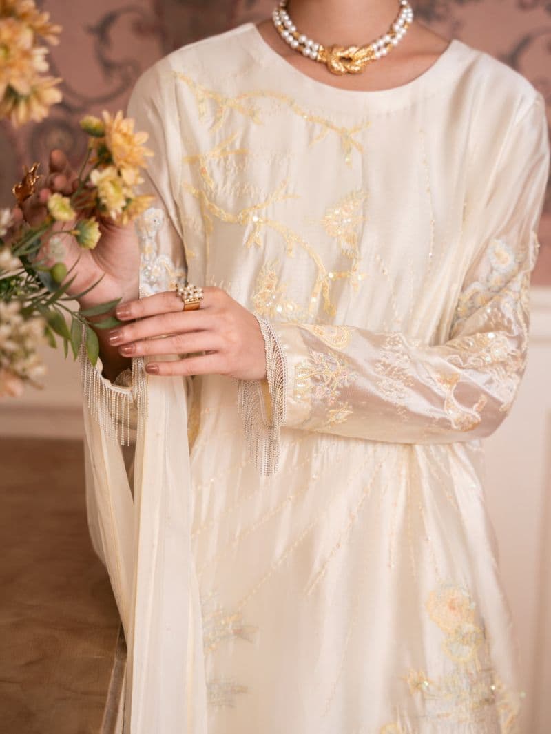 White Sheesha Silk Formal Stitched 3Pc thumbnail