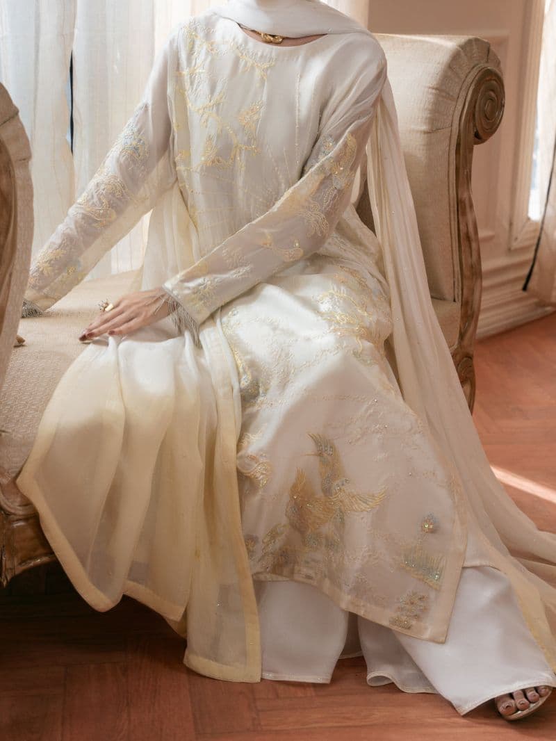 White Sheesha Silk Formal Stitched 3Pc thumbnail