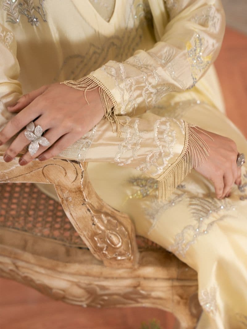 Lime Green Sheesha Silk Formal Stitched 3Pc thumbnail
