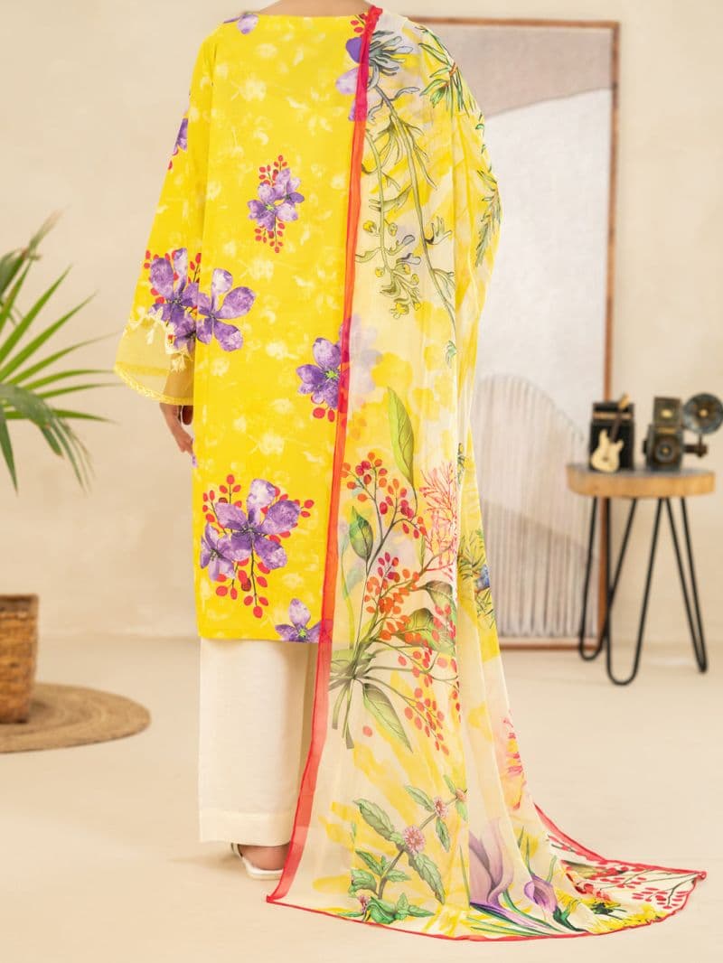 Yellow Lawn Stitched 3Pc thumbnail