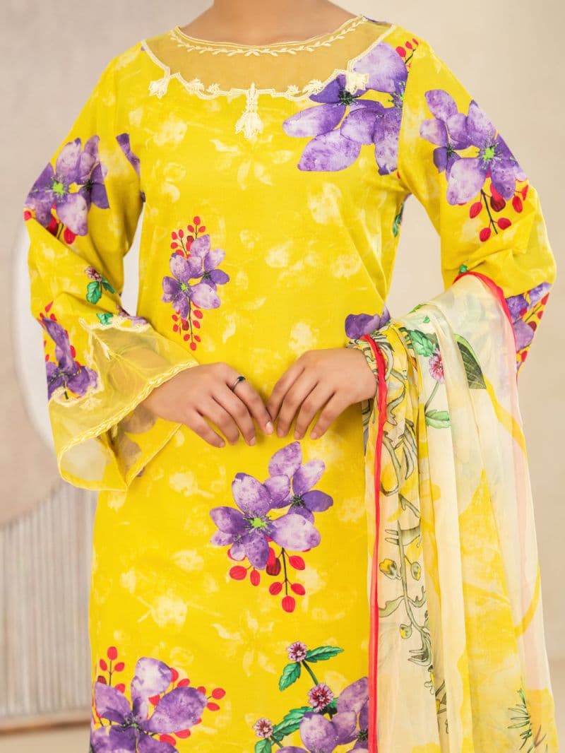 Yellow Lawn Stitched 3Pc thumbnail