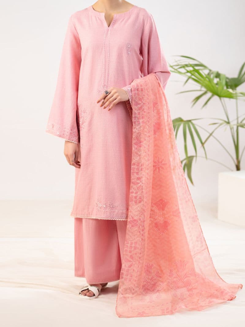 Pink Dobby Stitched 3Pc thumbnail