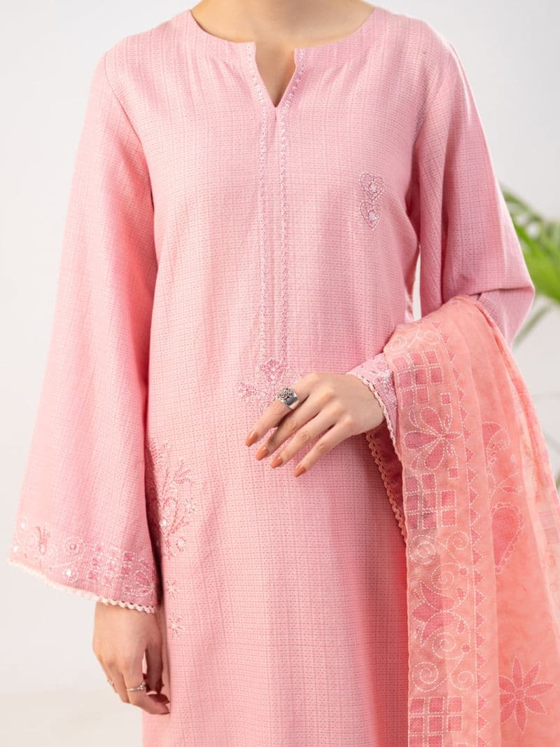 Pink Dobby Stitched 3Pc thumbnail