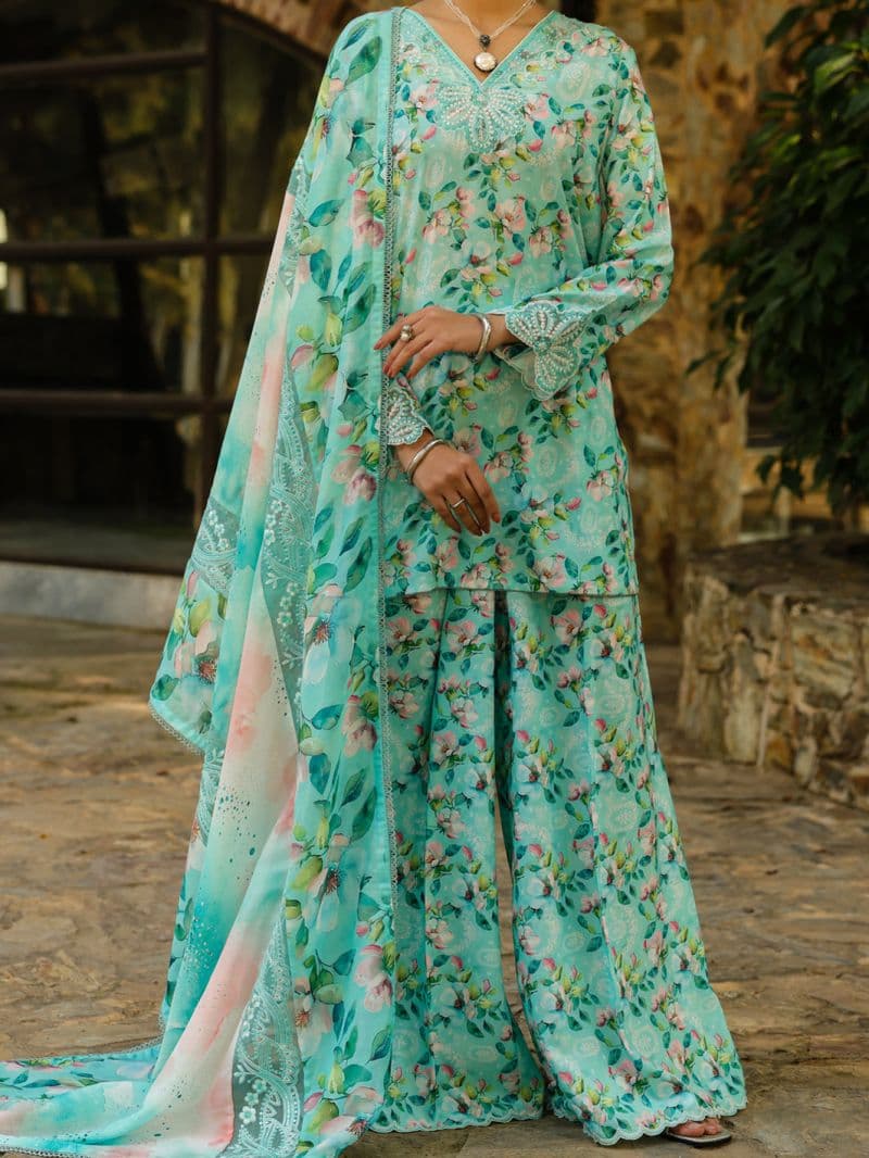 Light Green Silk Lawn 3Pc Stitched thumbnail