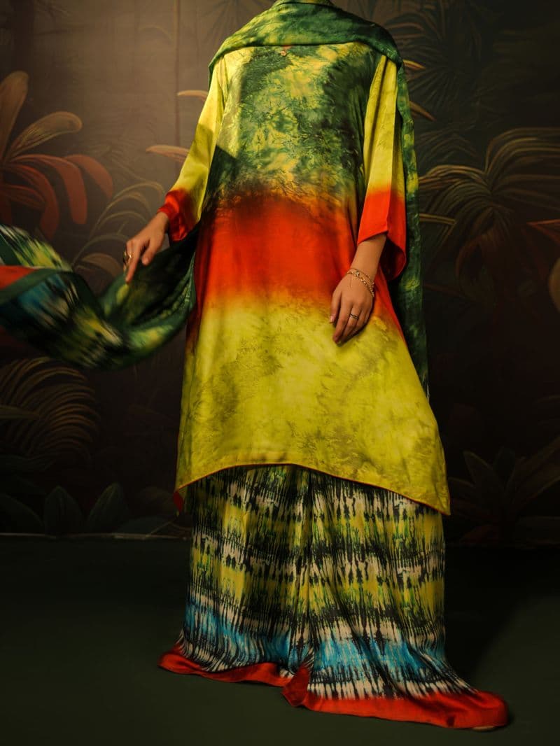 Green Silk Formal 3Pc Stitched thumbnail