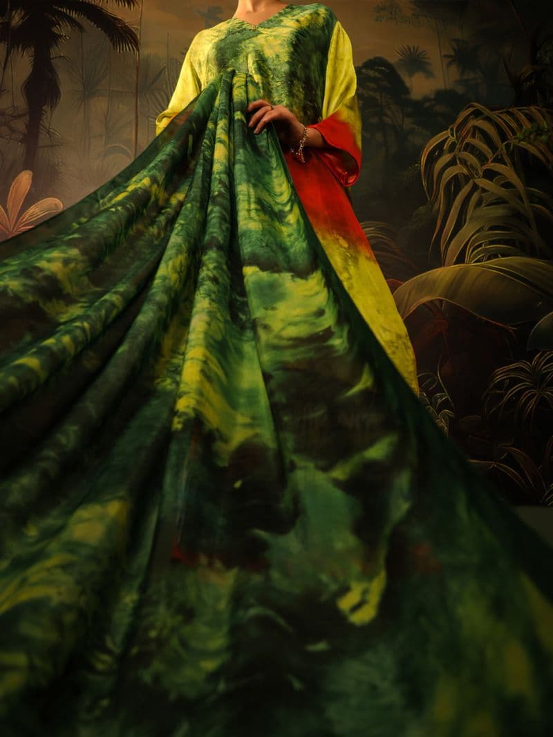 Green Silk Formal 3Pc Stitched thumbnail