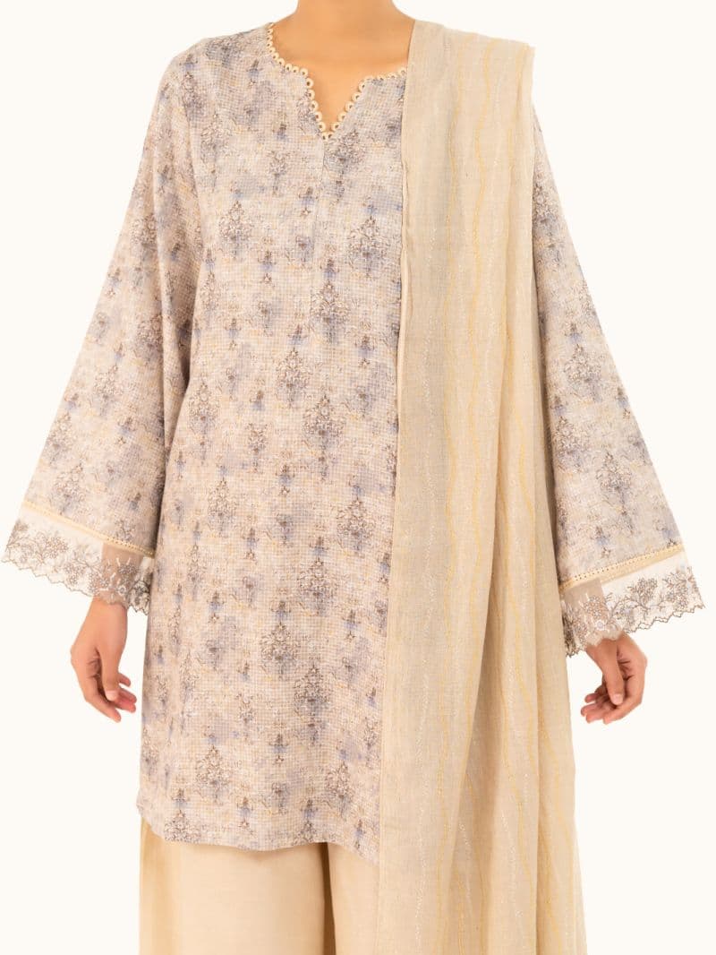 Beige Dobby 3Pc Stitched thumbnail