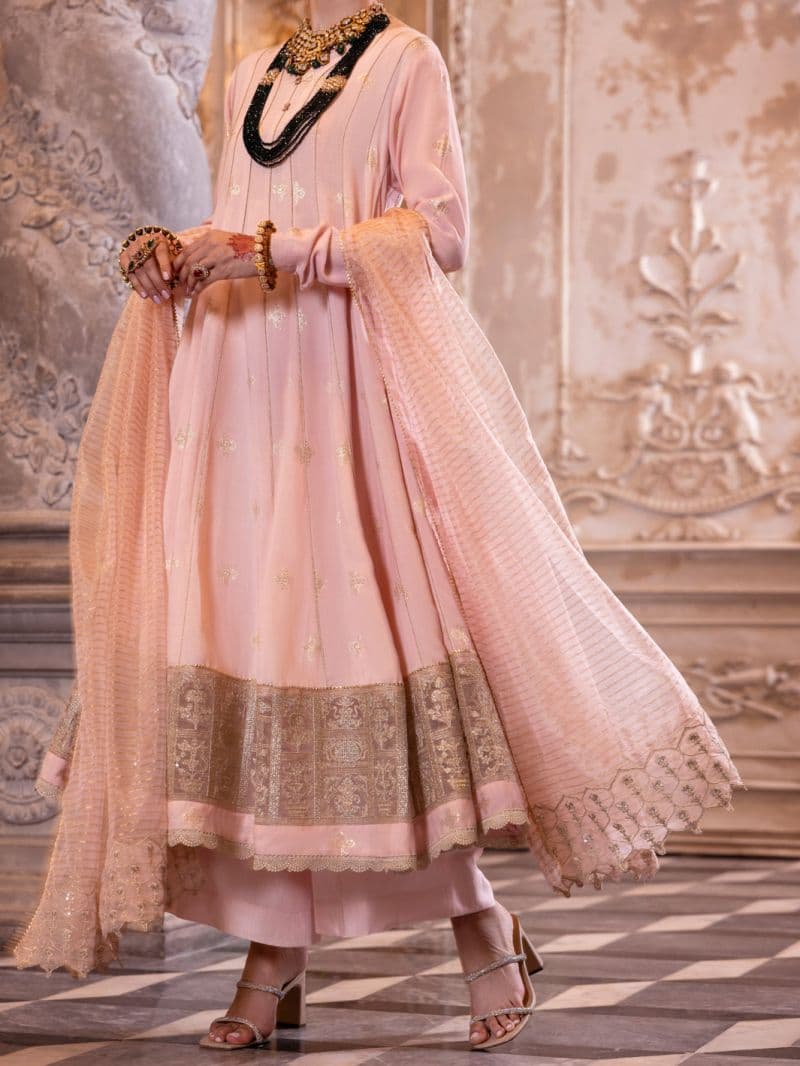 Light Pink Viscose Lurex Formal 3 Piece Stitched thumbnail