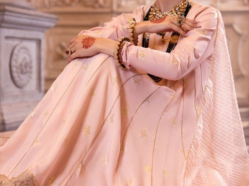 Light Pink Viscose Lurex Formal 3 Piece Stitched thumbnail