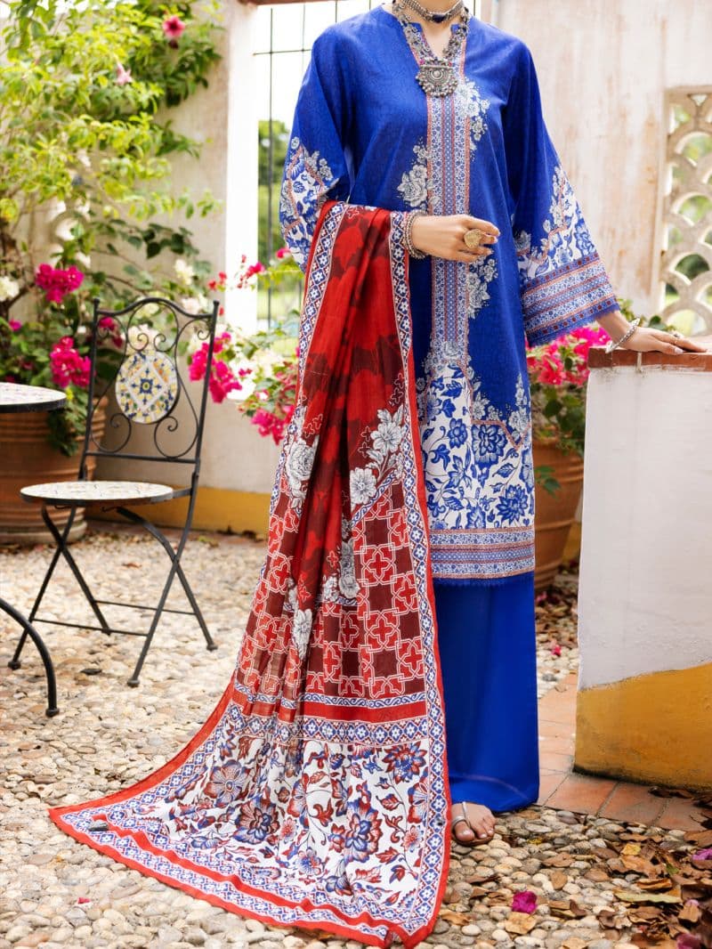 Blue Lawn 3 Piece Stitched thumbnail