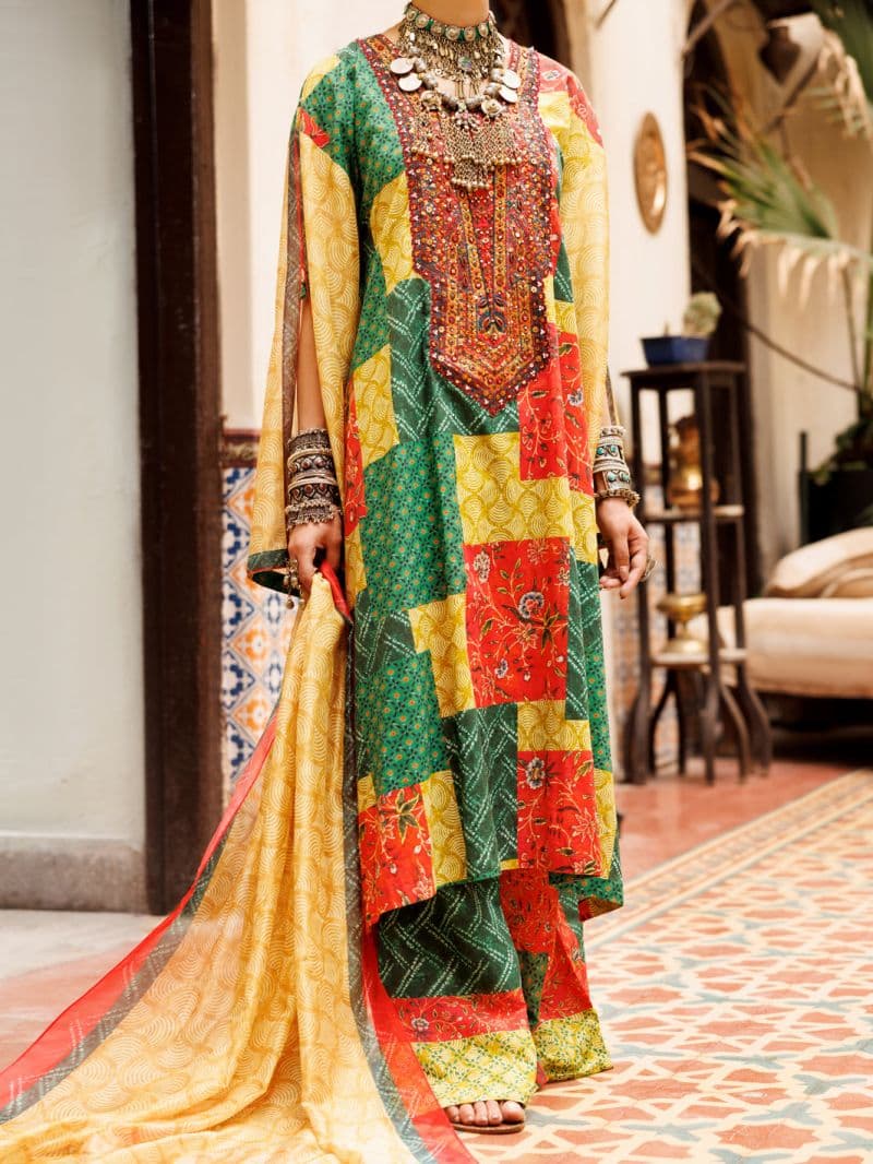 Multicolor Poly-Lawn 3Pc Stitched thumbnail