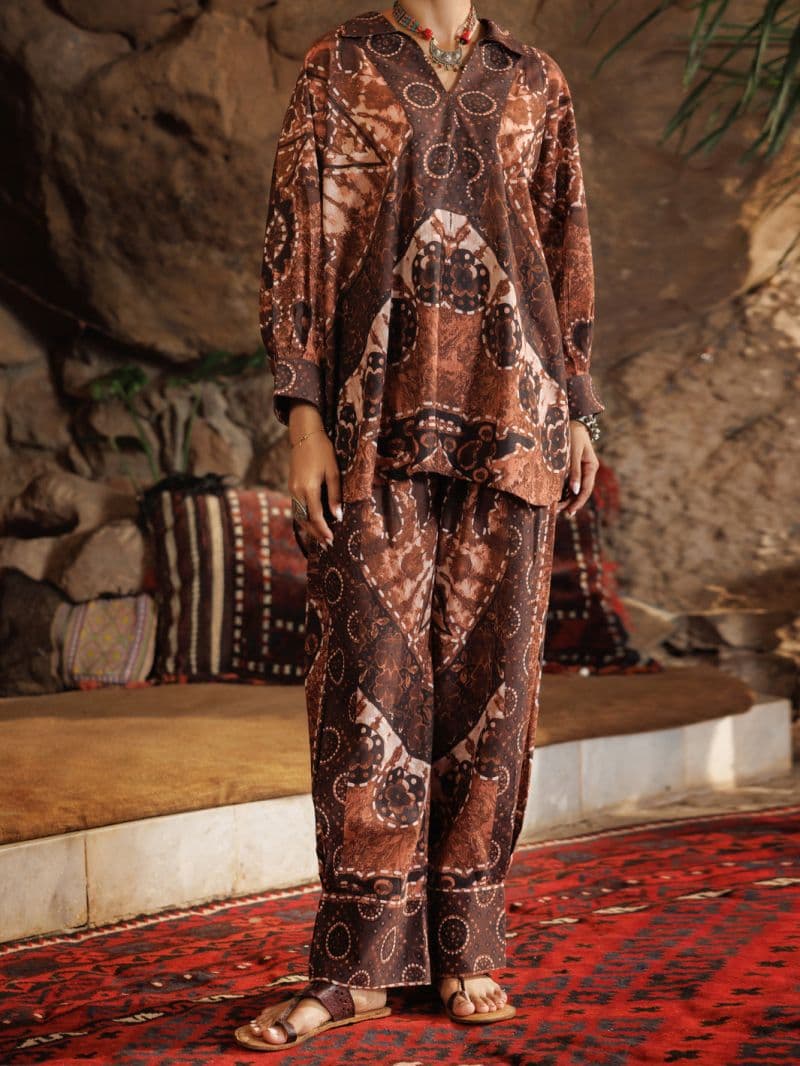 Brown Light Khaddar 2Pc Stitched thumbnail