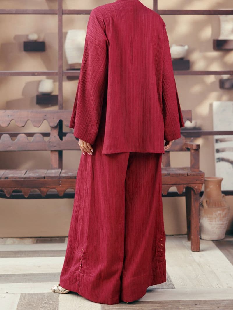 Maroon Crushed Crepe 2Pc Stitched thumbnail