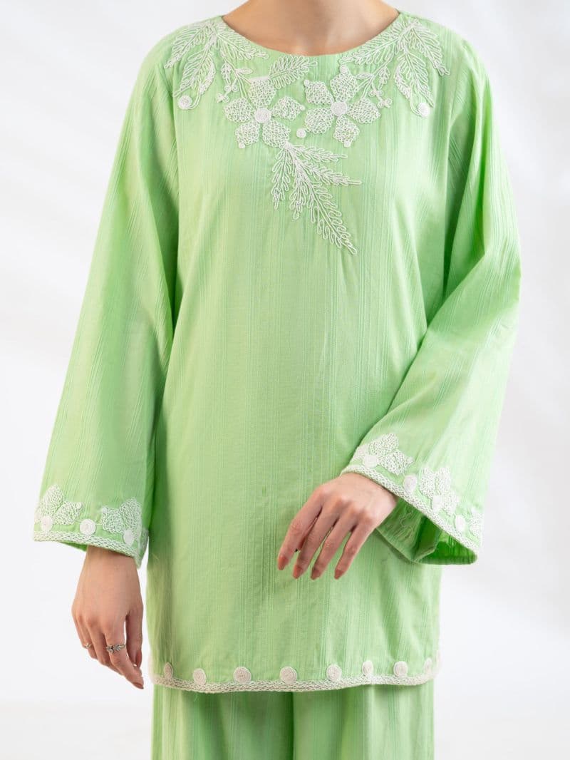 Green Cotton Dobby Stitched 2Pc thumbnail