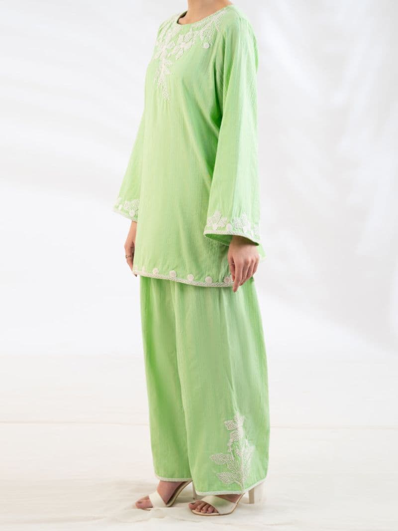 Green Cotton Dobby Stitched 2Pc thumbnail