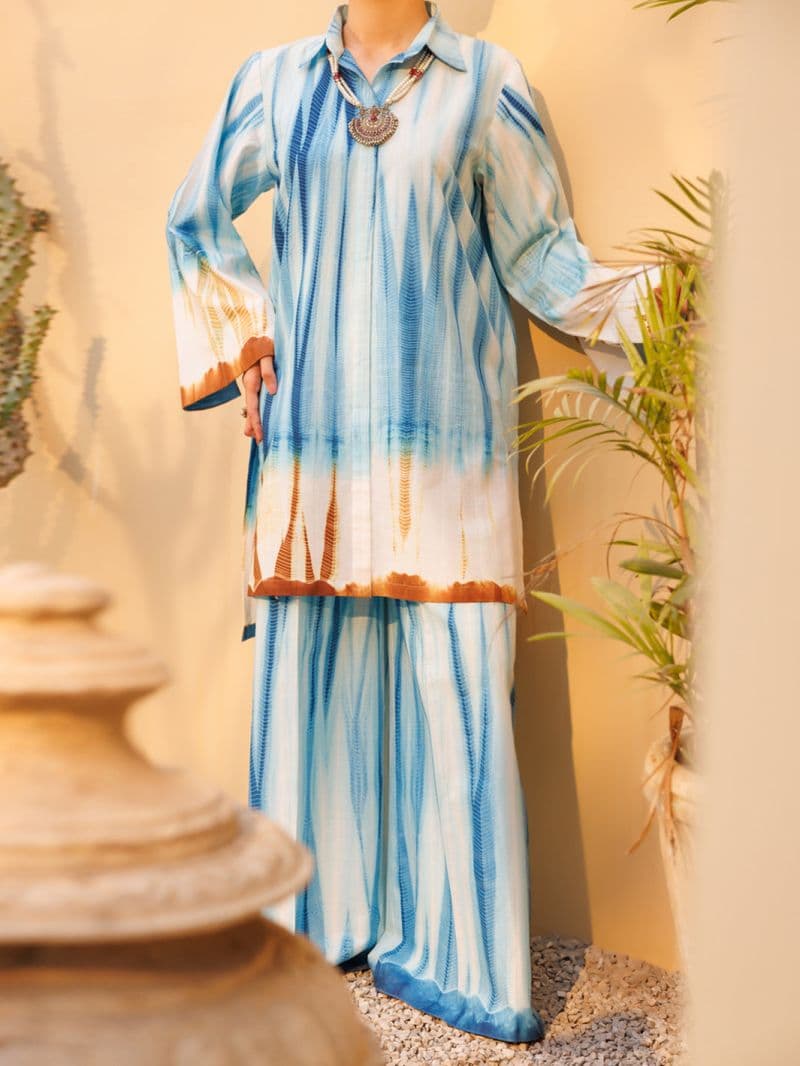 Blue Lawn Stitched 2Pc thumbnail
