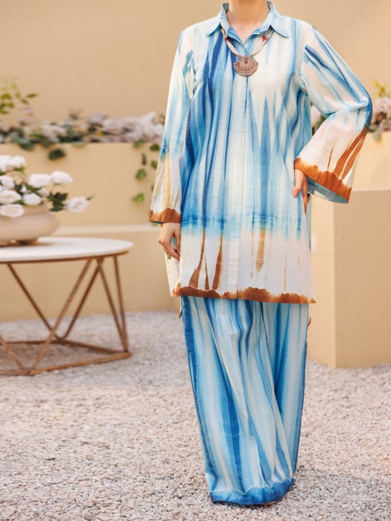 Blue Lawn Stitched 2Pc thumbnail