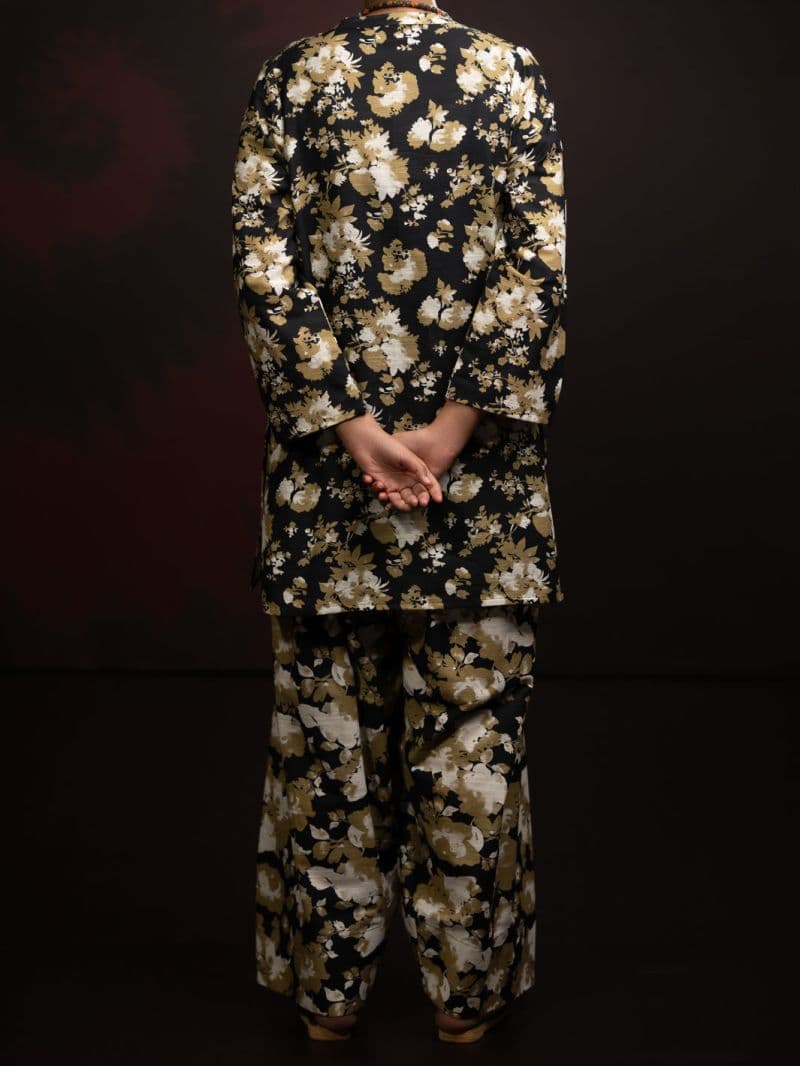 Black Slub Khaddar 2Pc Stitched thumbnail