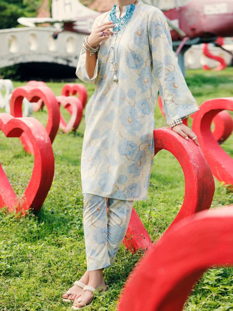 Sky Blue Lawn 2 Piece Stitched thumbnail