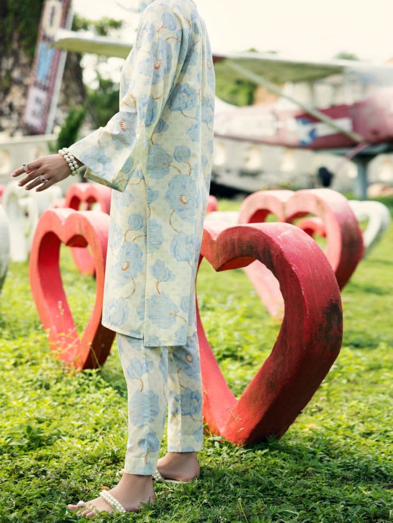 Sky Blue Lawn 2 Piece Stitched thumbnail