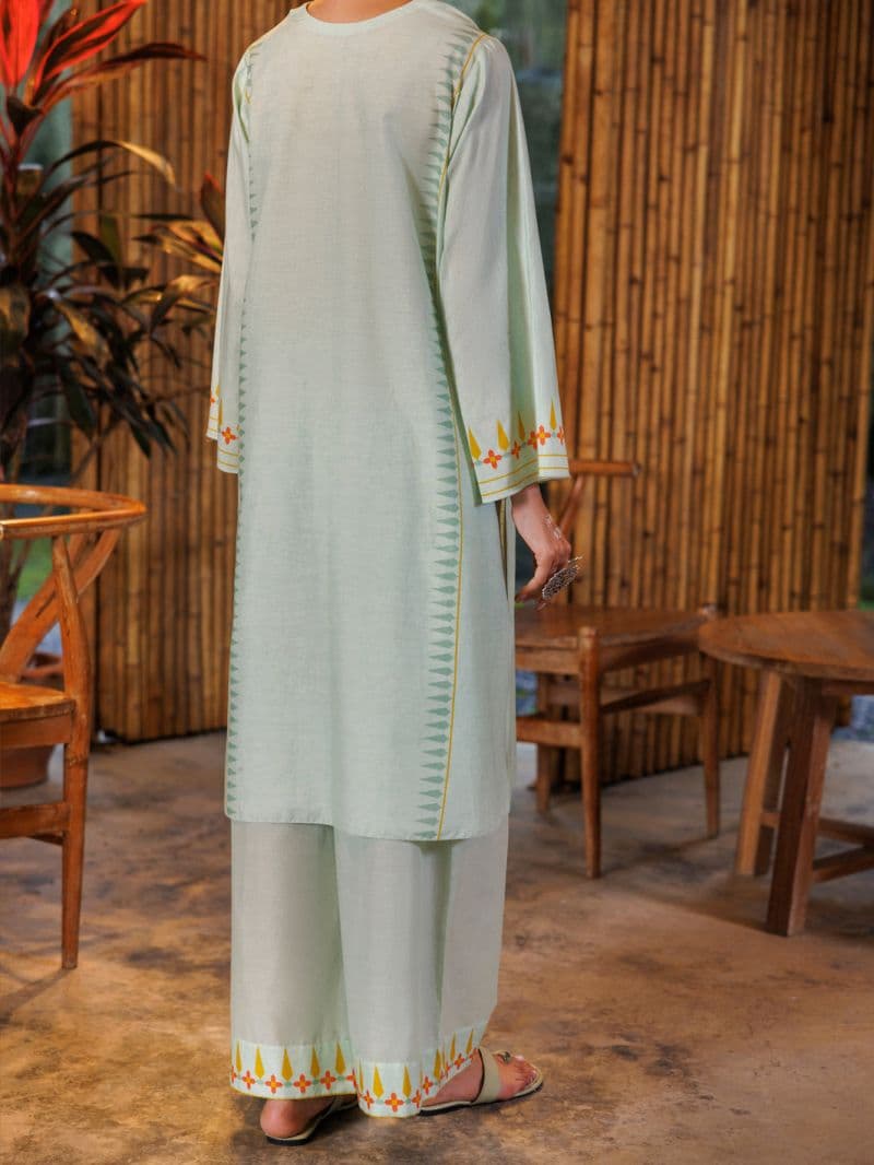 Sage Green Lawn Formal 2 Piece Stitched thumbnail