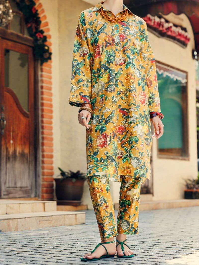 Mustard Lawn 2 Piece Stitched thumbnail
